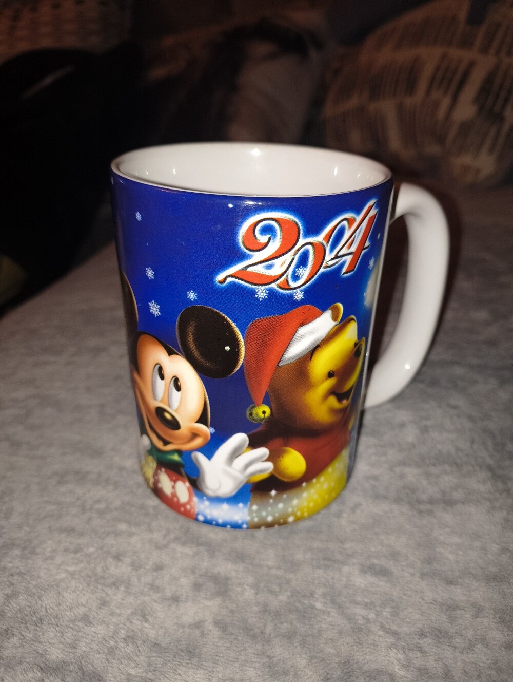 Disney Blue Holiday Mickey & Winnie the Pooh Ceramic Mug 2024